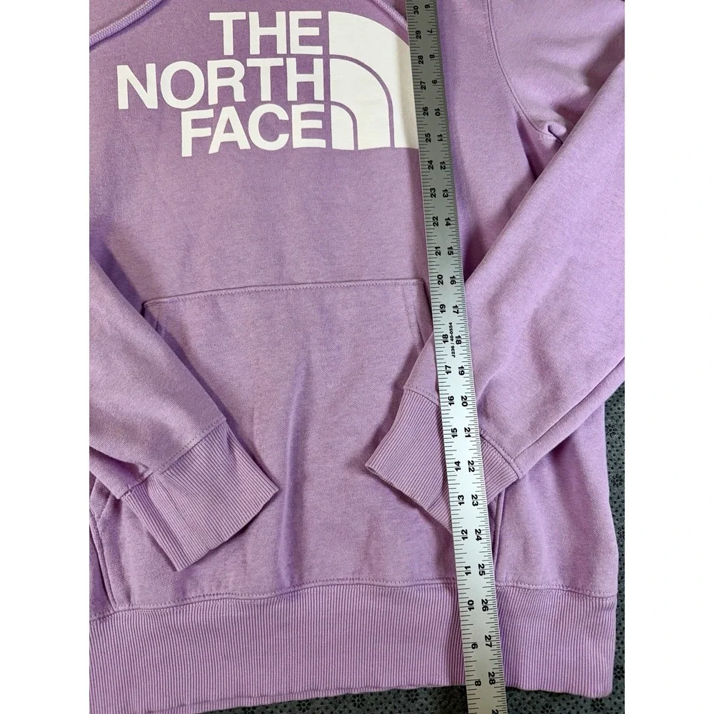 The North Face Hoodie Mens M Pullover Sweatshirt Logo Fleece Spellout Purple